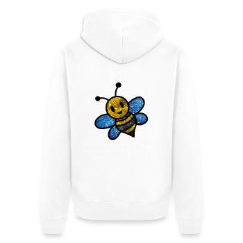 Abeille Cosmique - Veste à capuche bio Premium Unisexe - blanc - Dos - Thijin (182cm)