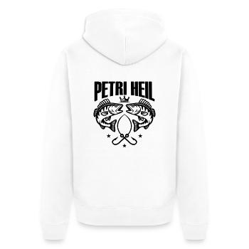 Petri Heil Fischen - Unisex Premium Bio Zip Hoodie - Weiß - Hinten - Thijin (182cm)