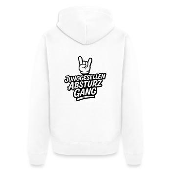 Junggesellen Absturz Crew Jga - Unisex Premium Bio Zip Hoodie - Weiß - Hinten - Thijin (182cm)