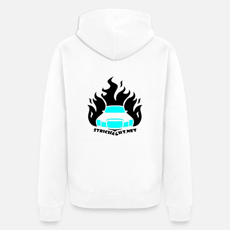 /8 Flame01 2C - Unisex Premium Bio Zip Hoodie - Weiß