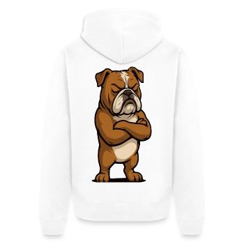 Bouledogue anglais Bully Bully Propriétaire Bullyfan - Veste à capuche bio Premium Unisexe - blanc - Dos - Thijin (182cm)