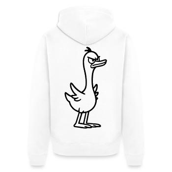 Angry goose - Unisex Premium Organic Zip Hoodie - white - Back - Thijin (182cm)