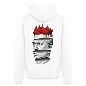 PUNKS NOT DEAD #4 – Steam Punk'n'Roll - Unisex Premium Bio Zip Hoodie - Weiß - Hinten - Thijin (182cm)