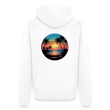 Florida Beach Plage Palmiers Soleil - Veste à capuche bio Premium Unisexe - blanc - Dos - Thijin (182cm)