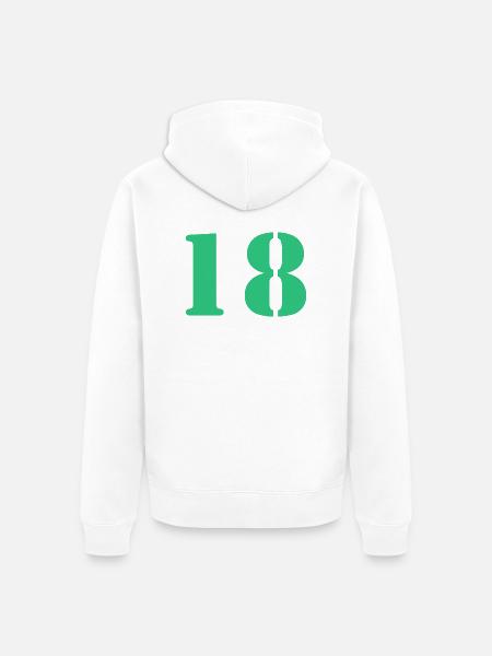 18 - Unisex Premium Bio Zip Hoodie - Weiß