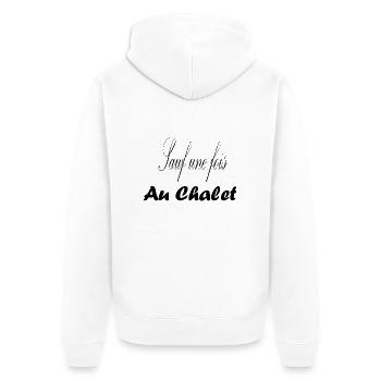 Sauf une fois au chalet - Veste à capuche bio Premium Unisexe - blanc - Dos - Thijin (182cm)