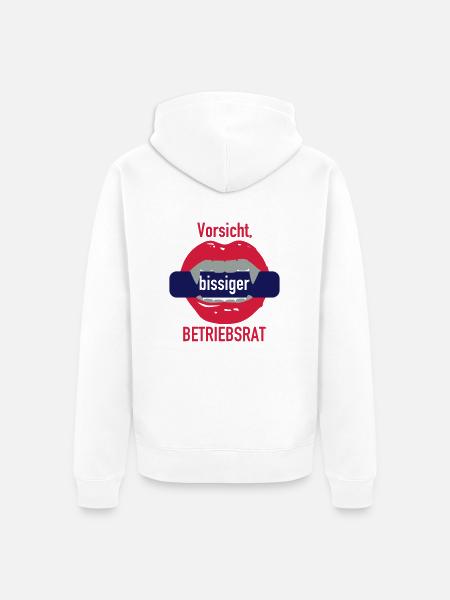 Bissiger Betriebsrat - Unisex Premium Bio Zip Hoodie - Weiß