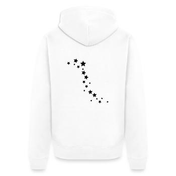Sterne - Unisex Premium Bio Zip Hoodie - Weiß - Hinten - Thijin (182cm)