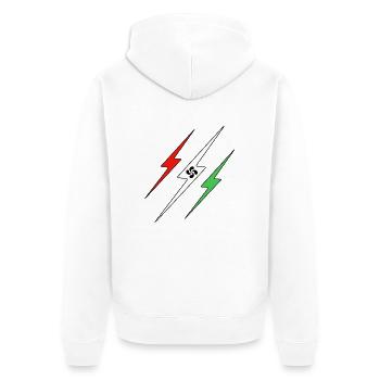 Euskadi - Unisex Premium Bio Zip Hoodie - Weiß - Hinten - Thijin (182cm)