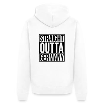 Straight Outta Germany Hip Hop Rap Statement - Unisex Premium Bio Zip Hoodie - Weiß - Hinten - Thijin (182cm)