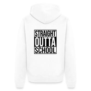 Straight outta school Abitur Schulabschluss Schule - Unisex Premium Bio Zip Hoodie - Weiß - Hinten - Thijin (182cm)