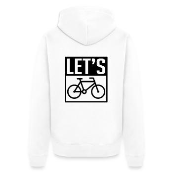 Lets bike - Unisex Premium Bio Zip Hoodie - Weiß - Hinten - Thijin (182cm)
