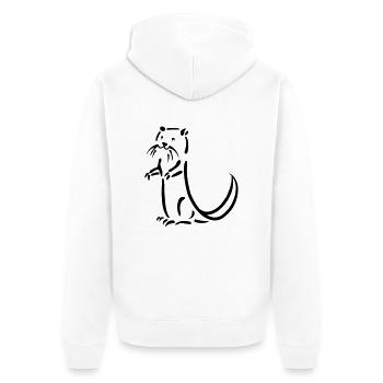otter fischotter biber lutra wasser ratte - Unisex Premium Bio Zip Hoodie - Weiß - Hinten - Thijin (182cm)