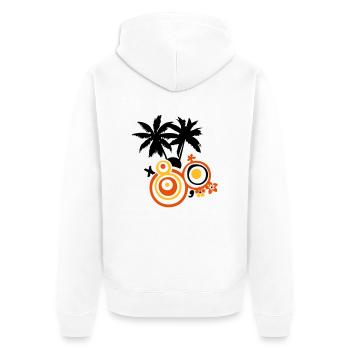 Palm Sommer für Surfer - Unisex Premium Bio Zip Hoodie - Weiß - Hinten - Thijin (182cm)
