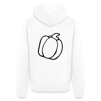 Paprika - Unisex Premium Bio Zip Hoodie - Weiß - Hinten - Thijin (182cm)