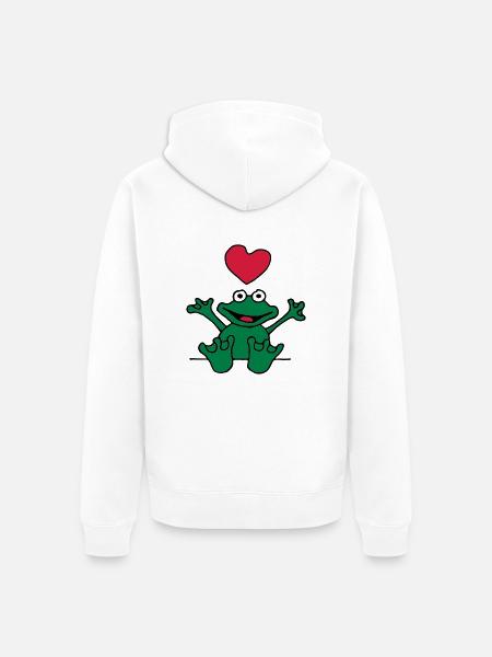 heart_frog_1220113c_b - Veste à capuche bio Premium Unisexe - blanc
