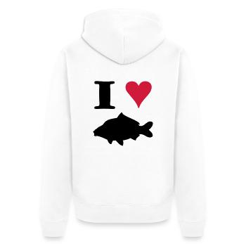 I Love Carp ! - Veste à capuche bio Premium Unisexe - blanc - Dos - Thijin (182cm)