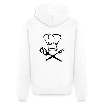 cook - Unisex Premium Organic Zip Hoodie - white - Back - Thijin (182cm)