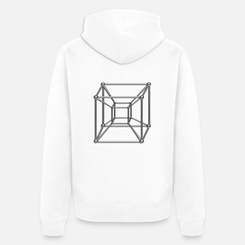 TESSERACT, Hypercube 4D, digital, Symbol - - Veste à capuche bio Premium Unisexe - blanc
