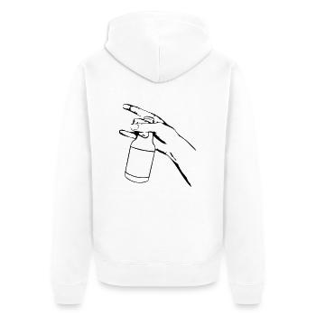 Heavy Metal Bier - Unisex Premium Bio Zip Hoodie - Weiß - Hinten - Thijin (182cm)