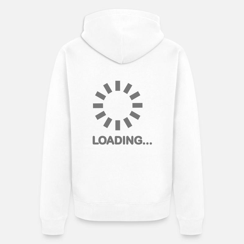 Loading - Unisex Premium Bio Zip Hoodie - Weiß