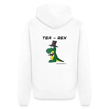 Tea-Rex - Unisex Premium Bio Zip Hoodie - Weiß - Hinten - Thijin (182cm)