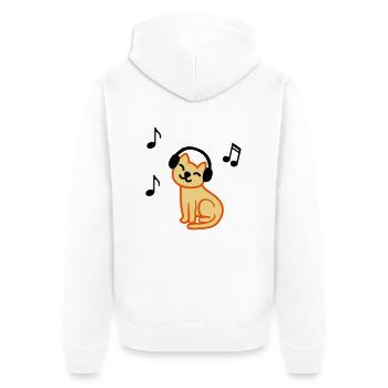 music_cat_color - Unisex Premium Organic Zip Hoodie - white - Back - Thijin (182cm)