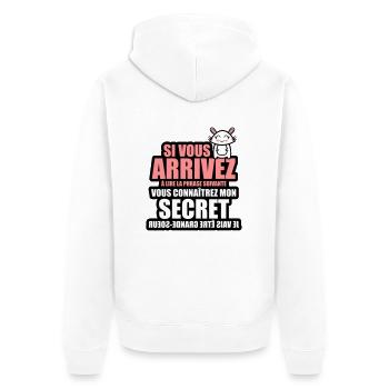 mon secret je vais être grande-soeur - Veste à capuche bio Premium Unisexe - blanc - Dos - Thijin (182cm)