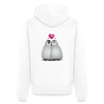 verliebte Pinguine - Unisex Premium Organic Zip Hoodie - white - Back - Thijin (182cm)