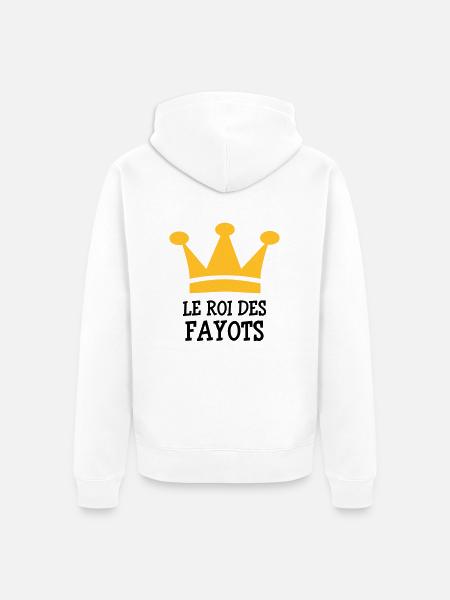 Le Roi des Fayots - Unisex Premium Organic Zip Hoodie - white