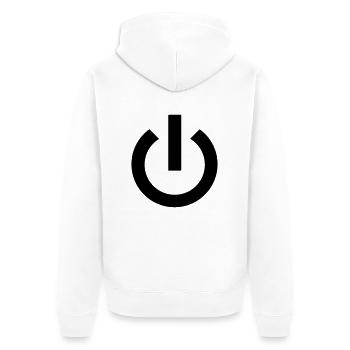 on_sign - Unisex Premium Bio Zip Hoodie - Weiß - Hinten - Thijin (182cm)