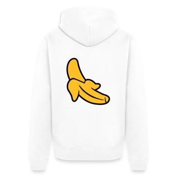 Banane - Unisex Premium Bio Zip Hoodie - Weiß - Hinten - Thijin (182cm)