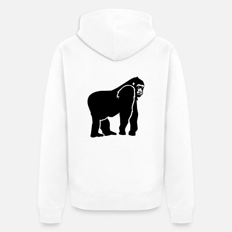 Gorille - Veste à capuche bio Premium Unisexe - blanc