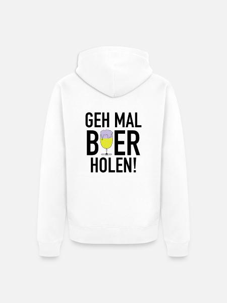 Bier holen 3c - Unisex Premium Bio Zip Hoodie - Weiß