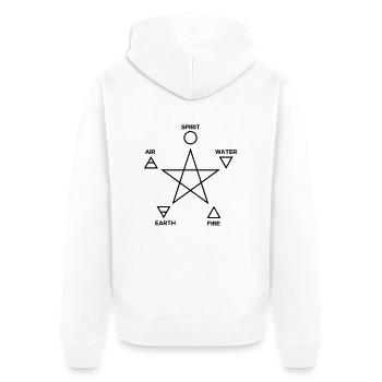 Pentagram, elements, spirit, magic icon - Veste à capuche bio Premium Unisexe - blanc - Dos - Thijin (182cm)