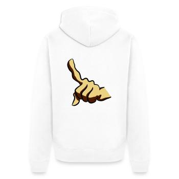 Hand zeigefinger - Unisex Premium Bio Zip Hoodie - Weiß - Hinten - Thijin (182cm)