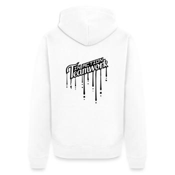 stempel graffiti tropfen freunde logo gemeinsam te - Unisex Premium Organic Zip Hoodie - white - Back - Thijin (182cm)