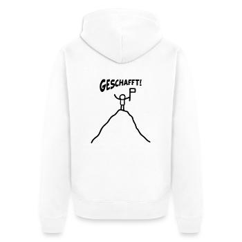 Auf den Berg geschafft - Unisex Premium Bio Zip Hoodie - Weiß - Hinten - Thijin (182cm)