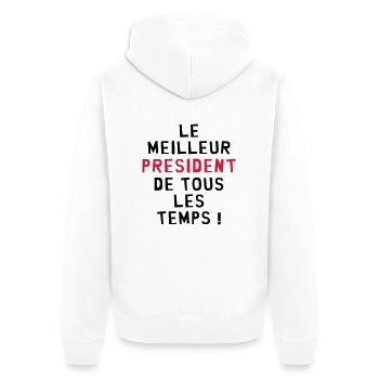 Patron / Chef / Président / Club / PDG / Patron - Veste à capuche bio Premium Unisexe - blanc - Dos - Thijin (182cm)