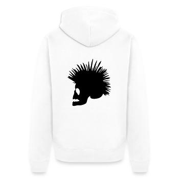 punker - Unisex Premium Bio Zip Hoodie - Weiß - Hinten - Thijin (182cm)