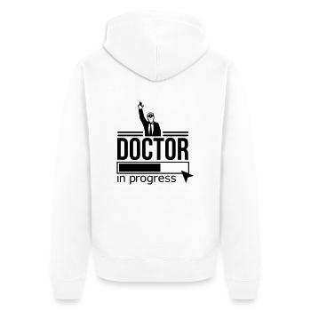 Arzt - Unisex Premium Bio Zip Hoodie - Weiß - Hinten - Thijin (182cm)