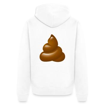 Smiley Poo - Veste à capuche bio Premium Unisexe - blanc - Dos - Thijin (182cm)