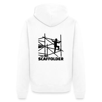 Scaffolder - Unisex Premium Organic Zip Hoodie - white - Back - Thijin (182cm)