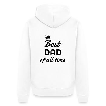 Papa Fête des Pères Naissance Bébé Anniversaire - Veste à capuche bio Premium Unisexe - blanc - Dos - Thijin (182cm)