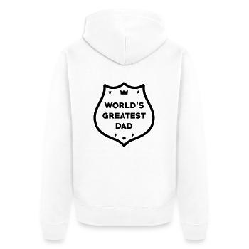 Papa Fête des Pères Naissance Bébé Anniversaire - Veste à capuche bio Premium Unisexe - blanc - Dos - Thijin (182cm)