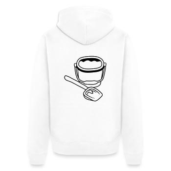 clipart spass sand roter eimer schaufel sandkasten - Unisex Premium Bio Zip Hoodie - Weiß - Hinten - Thijin (182cm)