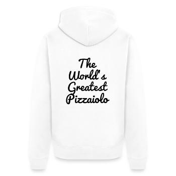pizza / pizzaiolo / chef / italie / pizzaiola - Veste à capuche bio Premium Unisexe - blanc - Dos - Thijin (182cm)