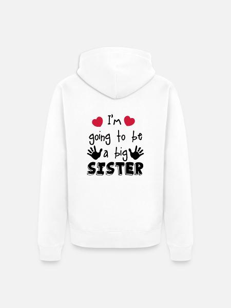 big sister - Unisex Premium Organic Zip Hoodie - white
