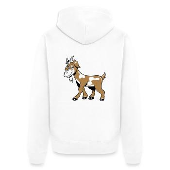Ziege freundlich lieb - Unisex Premium Bio Zip Hoodie - Weiß - Hinten - Thijin (182cm)