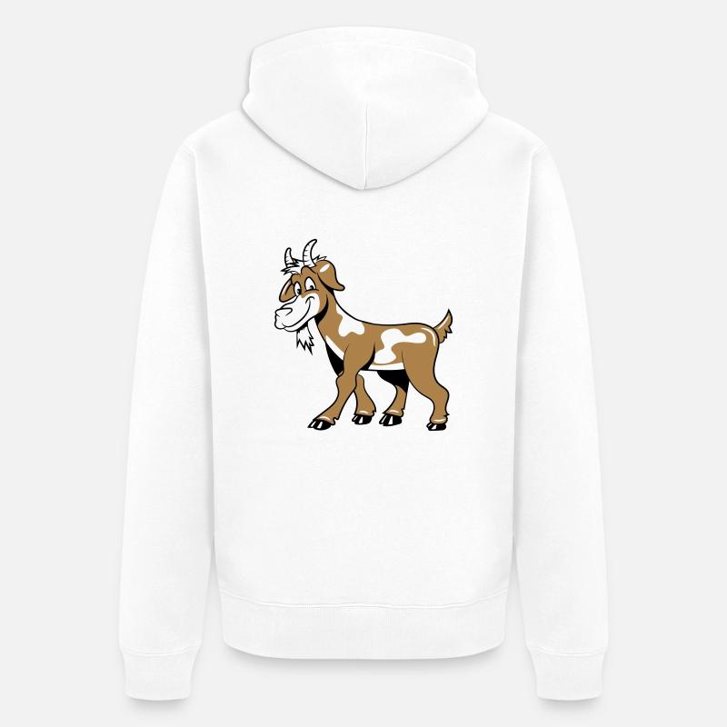 Chèvre gentiment gentille - Veste à capuche bio Premium Unisexe - blanc